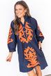 Gameday Grandeur Dress -Navy