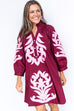 Gameday Grandeur Dress -Burgundy