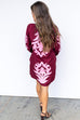 Gameday Grandeur Dress -Burgundy