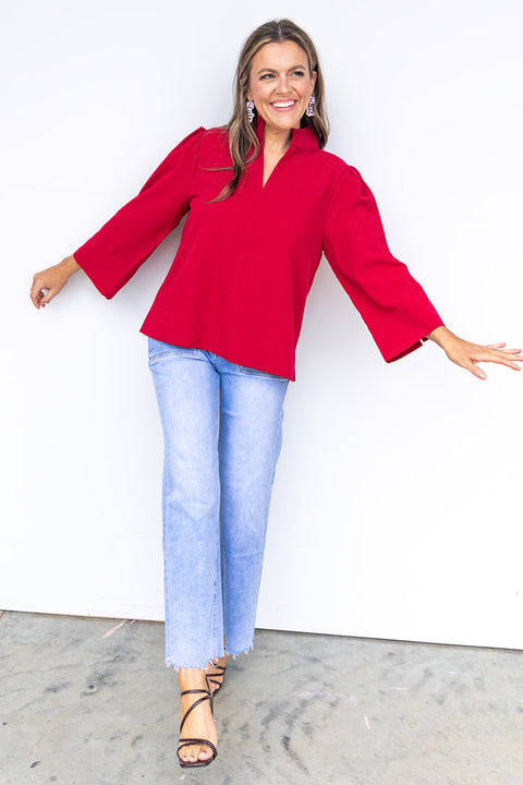 Chill In The Air Top - Burgundy