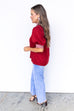 Contrasting Views Top - Burgundy