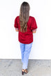 Contrasting Views Top - Burgundy