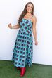 Check me out Blue and Brown Plaid maxi dress