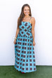 Check me out Blue and Brown Plaid maxi dress