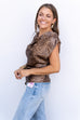 Spot on Satin Leopard top