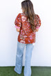 Petal to Metal Floral Top- Rust