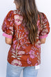 Petal to Metal Floral Top- Rust