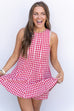 Check Yes Romper Dres - Red