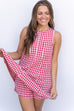 Check Yes Romper Dres - Red