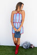Rebel Yell Scallop skirt- Powder Blue/ Red