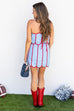 Rebel Yell Scallop skirt- Powder Blue/ Red