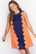 Bleeding Love Mini Dress - Navy/Orange