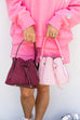 Laguna Mini Recycled Vegan Suede Top Handle Bag- Rose