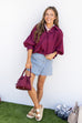 Friday Night Lights Blouse - Merlot