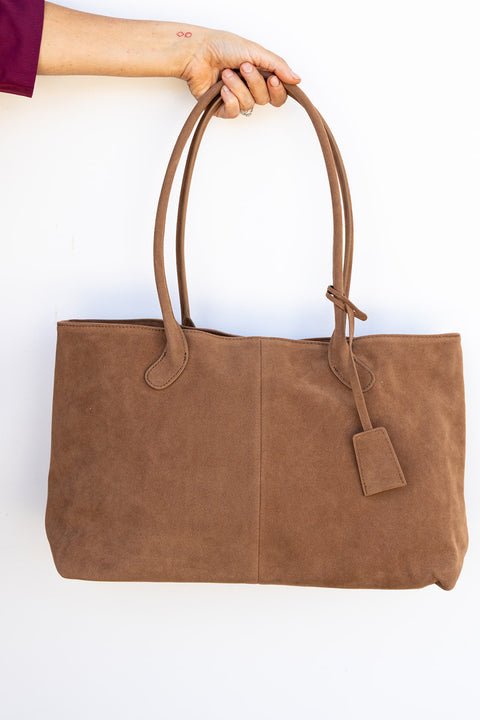 Irene Vegan Suede Shoulder Bag - Tan