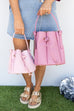 Laguna Mini Recycled Vegan Suede Top Handle Bag- Rose
