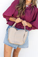 Tulip Recycled Vegan Leather Top Handle Bag - Mushroom