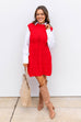 A Knit In Time Dress - Red