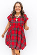 Plaid Perfection Dress - Red Multi