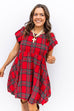 Plaid Perfection Dress - Red Multi