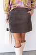 Corded For Fall Skirt - Dark Brown