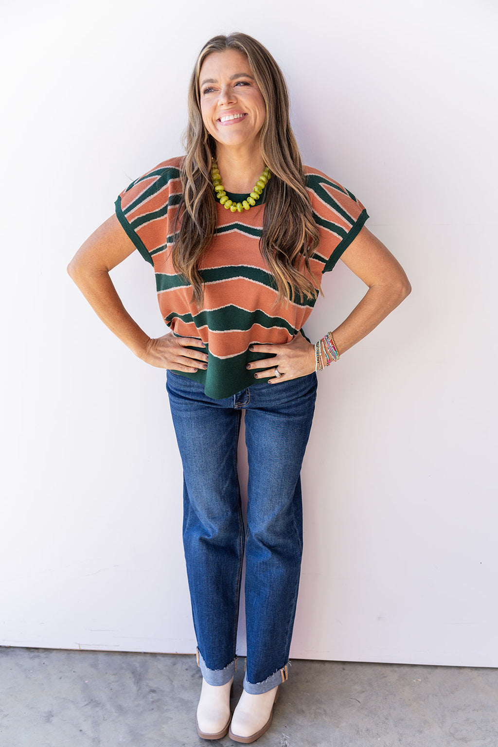 Danielle Blouse - Hunter Green Mix