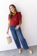 I Gotta Feeling Blouse - Burgundy