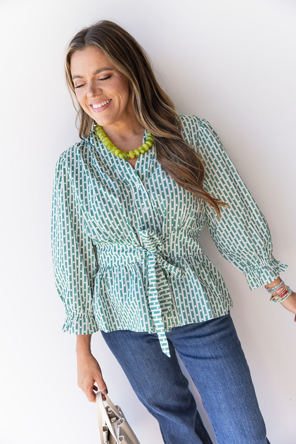 Shape Of You Blouse - Pine Green