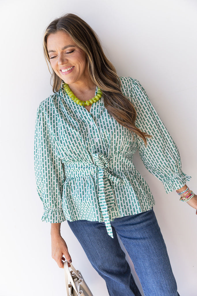 Shape Of You Blouse - Pine Green