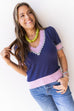 Don't Lose Me Sweater - Navy / Lavender