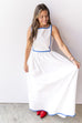 Social Hour Maxi Dress - White / Blue
