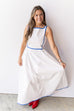 Social Hour Maxi Dress - White / Blue