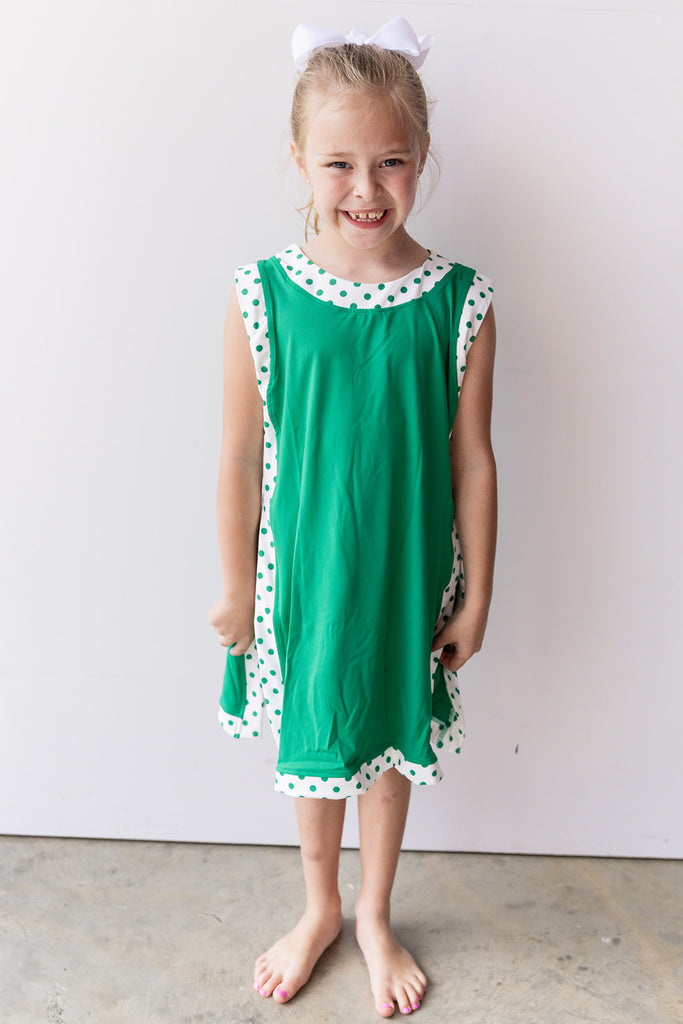 Moxon Game Day Set- Green/White Polka