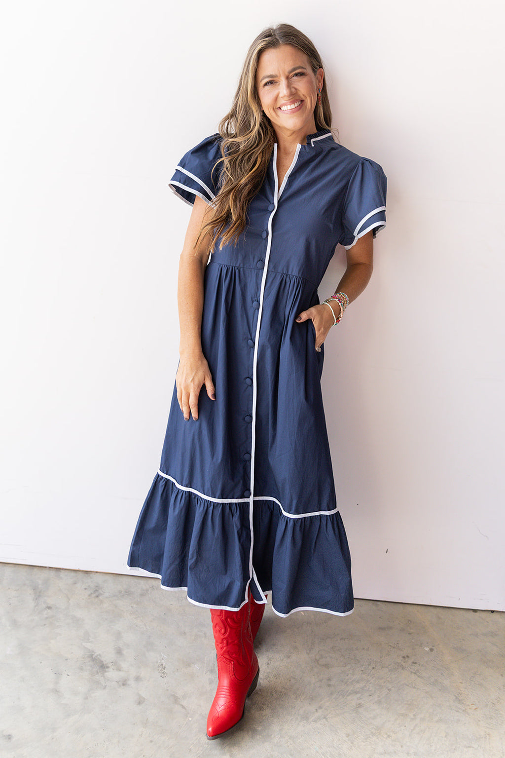 Fourth Quarter Victory Dress - Navy