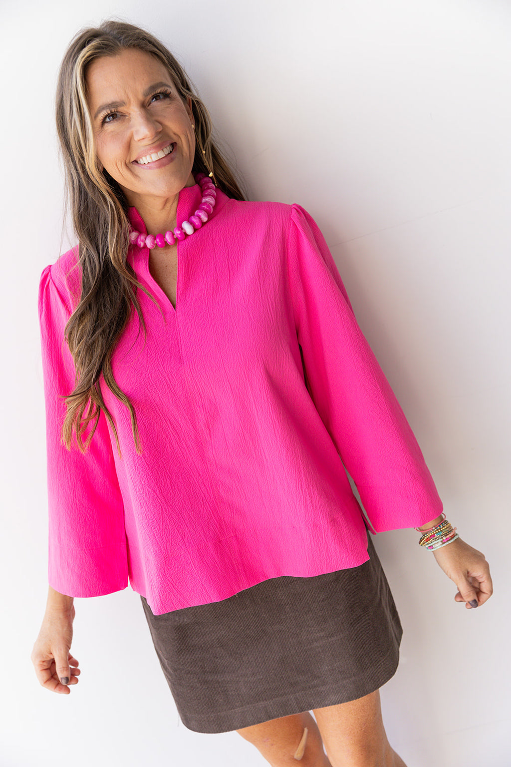 Chill In The Air Top - Hot Pink
