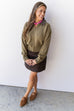 I Knew It, I Knew You Sweater Jacket - Olive