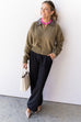 I Knew It, I Knew You Sweater Jacket - Olive
