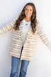Uptown Stripe Jacket - Cream/Taupe