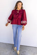 Crimson Spell Tie Blouse