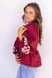 Crimson Spell Tie Blouse