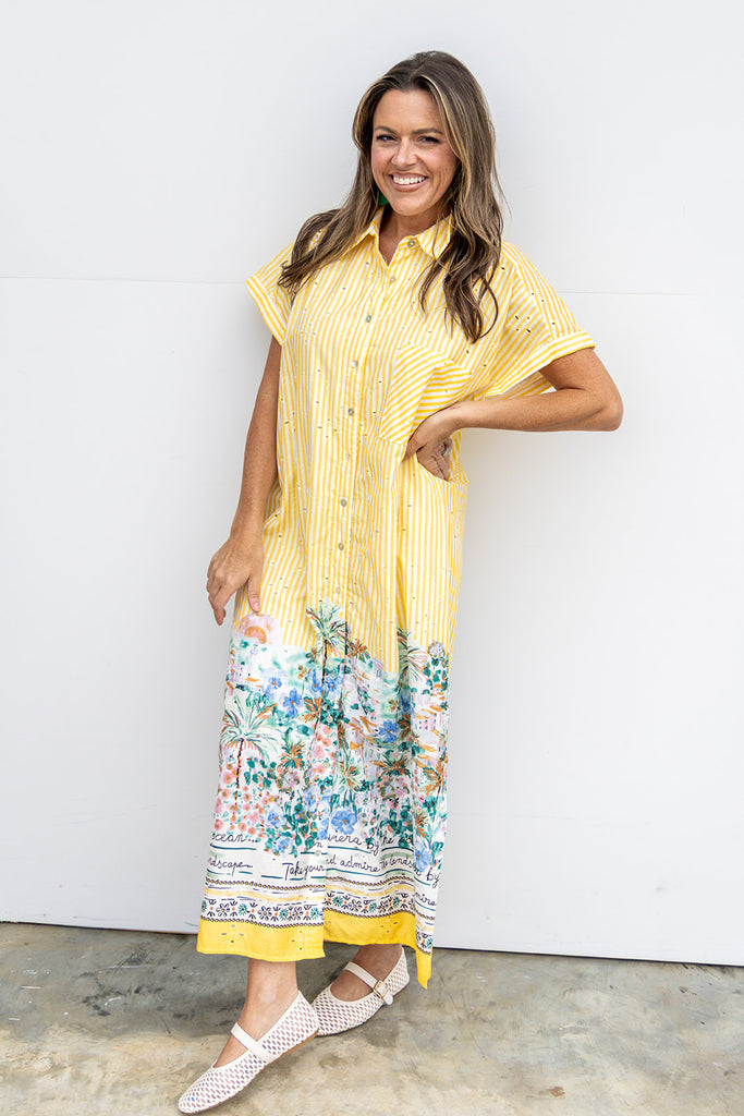 Take Me To The Met Midi Dress - Gold