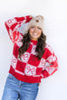 Coquette Check Sweater - Red