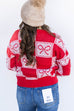 Coquette Check Sweater - Red