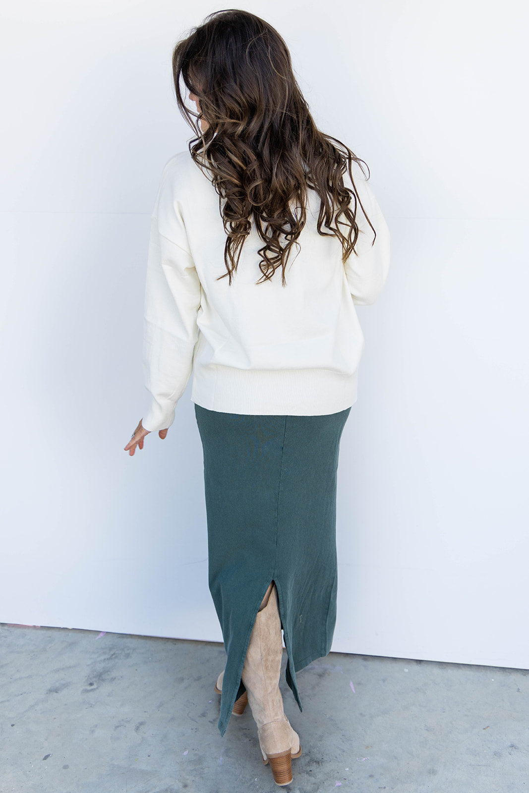 Matallic Maxi Skirt (green) main image 0