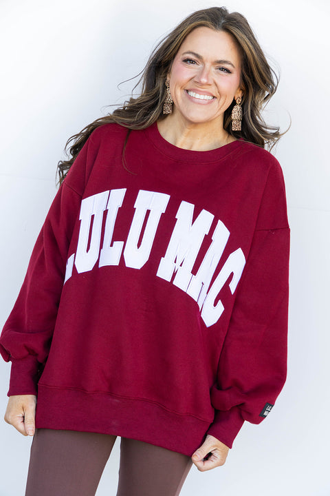 Lulu Mac Sweatshirt Maroon/White