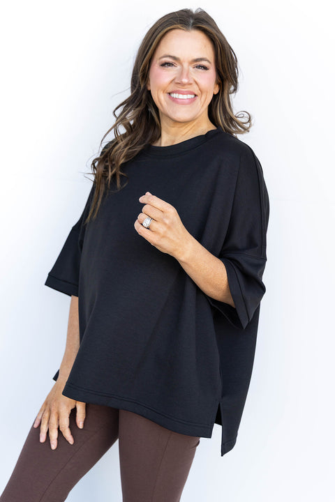Super Soft Scuba Top - Black