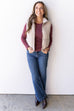You Say I Am Yours Vest - Taupe