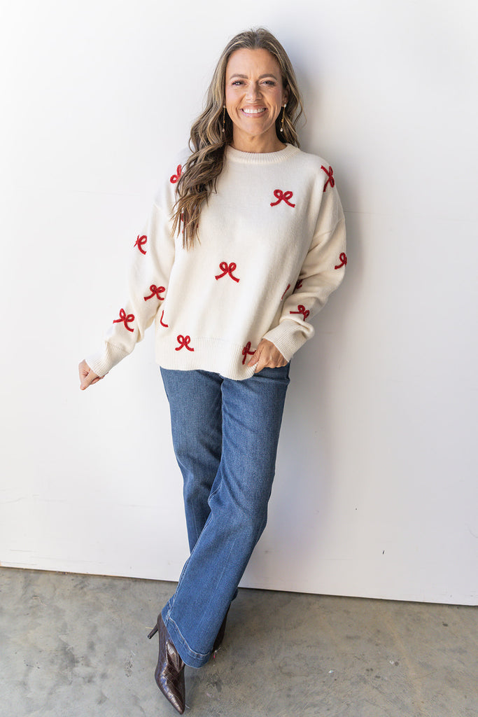 Tie It In A Bow sweater- Ecru
