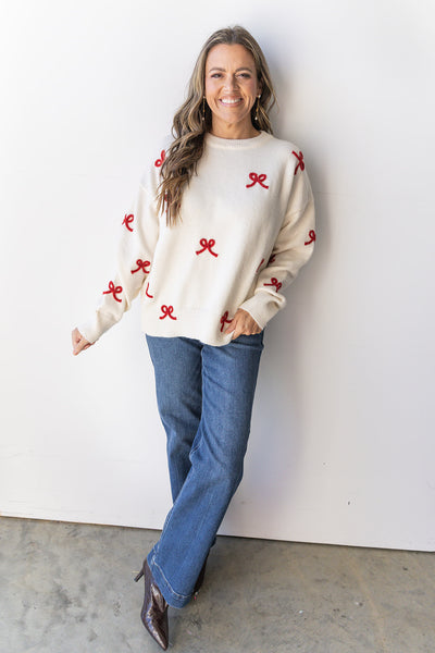 Tie It In A Bow sweater- Ecru