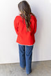 Sorry For The Wait Jacket - Dark Red / Cream